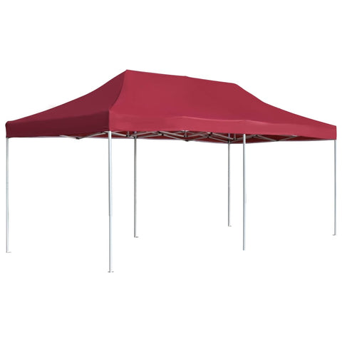 Professional Folding Party Tent Aluminium 6x3 m Wine Red 45504