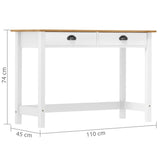 Console Table Hill with 2 Drawers 110x45x74 cm Solid Pine Wood 288994