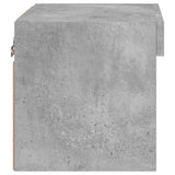 Bedside Cabinets with LED Lights Wall-mounted 2 pcs Concrete Grey 837120