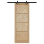 Sliding Door Set Manual Natural and black 78 x 211 cm 3333612