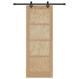 Sliding Door Set Manual Natural and black 78 x 211 cm 3333612
