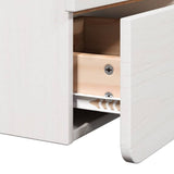Bedside Table with Drawer White 39 x 34 x 33 cm Solid pinewood 873507