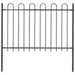 ZNTS Garden Fence with Hoop Top Steel 1.7 m Black 144931