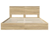 Storage Bed with Drawer Sonoma Oak 135 x 190 cm Engineered Wood 3411217