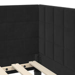 Corner Bed Frame with Headboard Black 90 x 200 cm Velvet 42016433