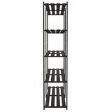 5-Tier Storage Rack Black 170x38x170 cm Solid Wood Pine 373406