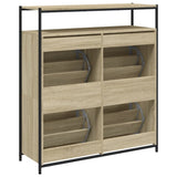 Shoe Cabinet with 4 Flip-Drawers Sonoma Oak 100x34x112 cm 3214414