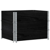 Pallet Collars 3 pcs Black 80x60 cm Solid Wood Pine 3295363