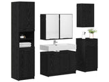 Bathroom Furniture Set 5 pcs Black Oak Engineered Wood 3416115
