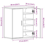 Shoe Cabinet Smoked Oak 60x35x70 cm Engineered Wood 816008