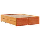 Bed Frame without Mattress with Drawers Wax Brown 160x200 cm Solid Wood Pine 3308800