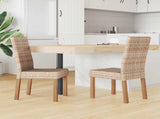 Dining Chair 2 pcs Natural 45 x 54 x 93 cm Solid Mahogany Wood 42012422