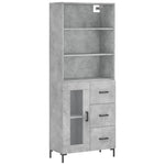 Highboard Concrete Grey 69.5x34x180 cm Engineered Wood 3189513