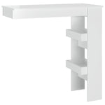 ZNTS Wall Bar Table High Gloss White 102x45x103.5 cm Engineered Wood 811787