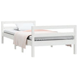 Bed Frame without Mattress White 90x200 cm Solid Wood Pine 821625