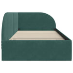 Corner Bed Frame with Headboard Dark green 80 x 200 cm Velvet 42016628