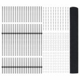Welded Wire Fence with Post 100 x 1 m PVC-Coated Steel 3336663