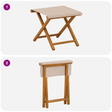 Deck Chair 2 pcs Solid Eucalyptus Wood Beige 42024899
