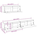 ZNTS TV Cabinets 3 pcs Solid Wood Pine 3100139