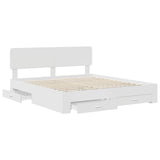 Bed Frame with Headboard White 180 x 200 cm Engineered Wood 3412339