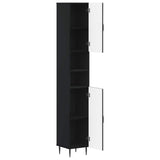 Bathroom Cabinet with Open Shelf HAARLEM Black 30 x 31 x 190 cm 896816