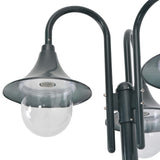 ZNTS Garden Post Light E27 220 cm Aluminium 3-Lantern Dark Green 44216