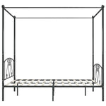 ZNTS 284445 Canopy Bed Frame without Mattress Grey Metal 180x200 cm Super King