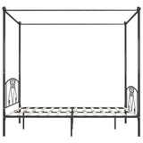 Bed Frame Grey Metal 200x200 cm Classic/Traditional 284446