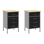 Work Bench with Drawer 5 pcs Black 100 x 55 x 200 cm Steel 3321420