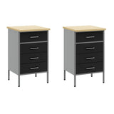 Work Bench with Drawer 5 pcs Black 100 x 55 x 200 cm Steel 3321420