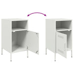 ZNTS Bedside Cabinet White 36x39x68 cm Steel 843076