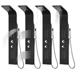 ZNTS Shower Panel Unit Aluminium 20x44x130 cm Black 142996
