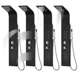 ZNTS Shower Panel Unit Aluminium 20x44x130 cm Black 142996