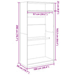 Wardrobe Grey Sonoma 100x50x200 cm Engineered Wood 3307806