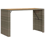 5 Piece Garden Bar Set with Cushions Grey Poly Rattan Acacia 3328903