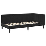 Corner Bed Frame with Headboard Black 100 x 200 cm Velvet 42016363