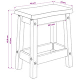 Bar Stool EKAI 2 pcs White 40 x 29 x 45.5 cm Solid Pine Wood 42037012