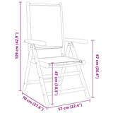 Reclining Garden Chairs 4 pcs Taupe Fabric and Solid Wood 3214544