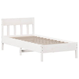 Bed Frame without Mattress White 90x200 cm Solid Wood Pine 3301876