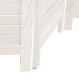 Room Divider 6 Panels White Solid Wood Paulownia 358842