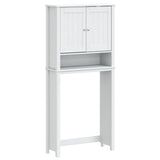 Washing Machine Cabinet BERG White 76x27x164.5 cm Solid Wood 358556