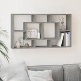 Wall Display Shelf 8 Compartments Concrete Grey 342590