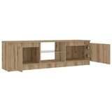 TV Cabinet with LED Lights Artisian Oak 120x30x36 cm Engineered Wood 856348