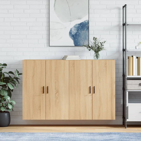 Wall Mounted Cabinets 2 pcs Sonoma Oak 69.5x34x90 cm 3195638