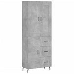 Highboard Concrete Grey 69.5x34x180 cm Engineered Wood 3199829