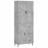 Highboard Concrete Grey 69.5x34x180 cm Engineered Wood 3199829