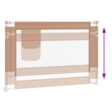 Toddler Safety Bed Rail Taupe 100x25 cm Fabric 10217