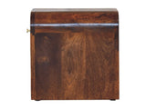 Solid Wood Mini Darcy Chestnut Nightstand with Curved Edges, 1 Drawer, Dark Brown B2743P403470