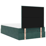 Ottoman Bed with Mattresses Dark Green 120x200cm Velvet 3313394