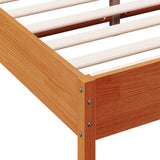 Bed Frame without Mattress Wax Brown 120x190 cm Small Double Solid Wood Pine 844752